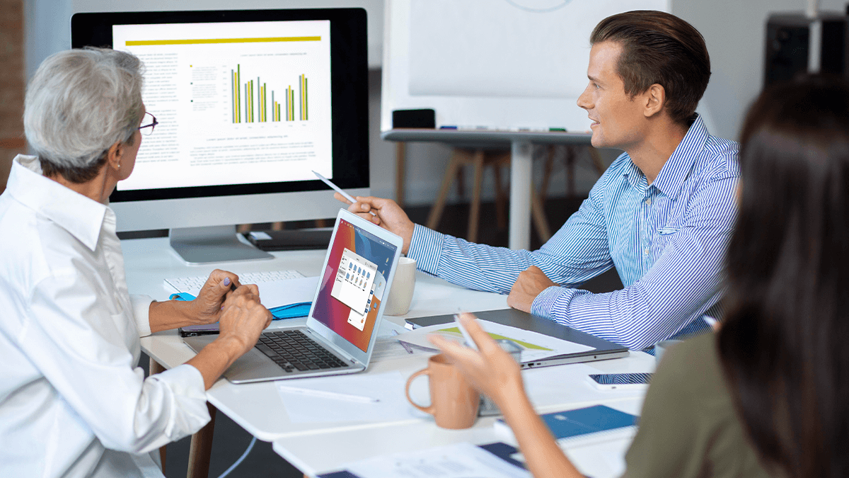 Professionals analyzing data.