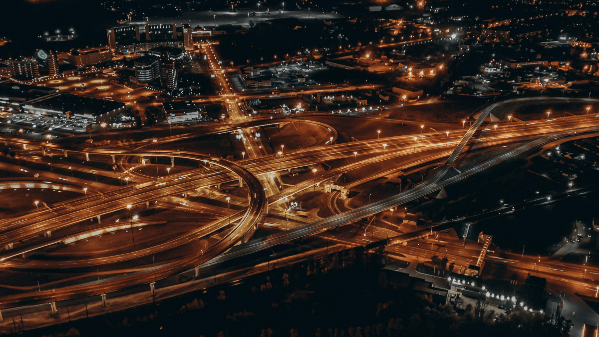 Aerial view of public infrastructure