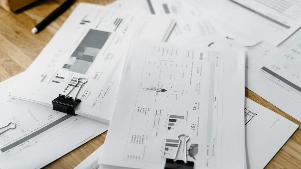documents outlining costs and financial analytics.